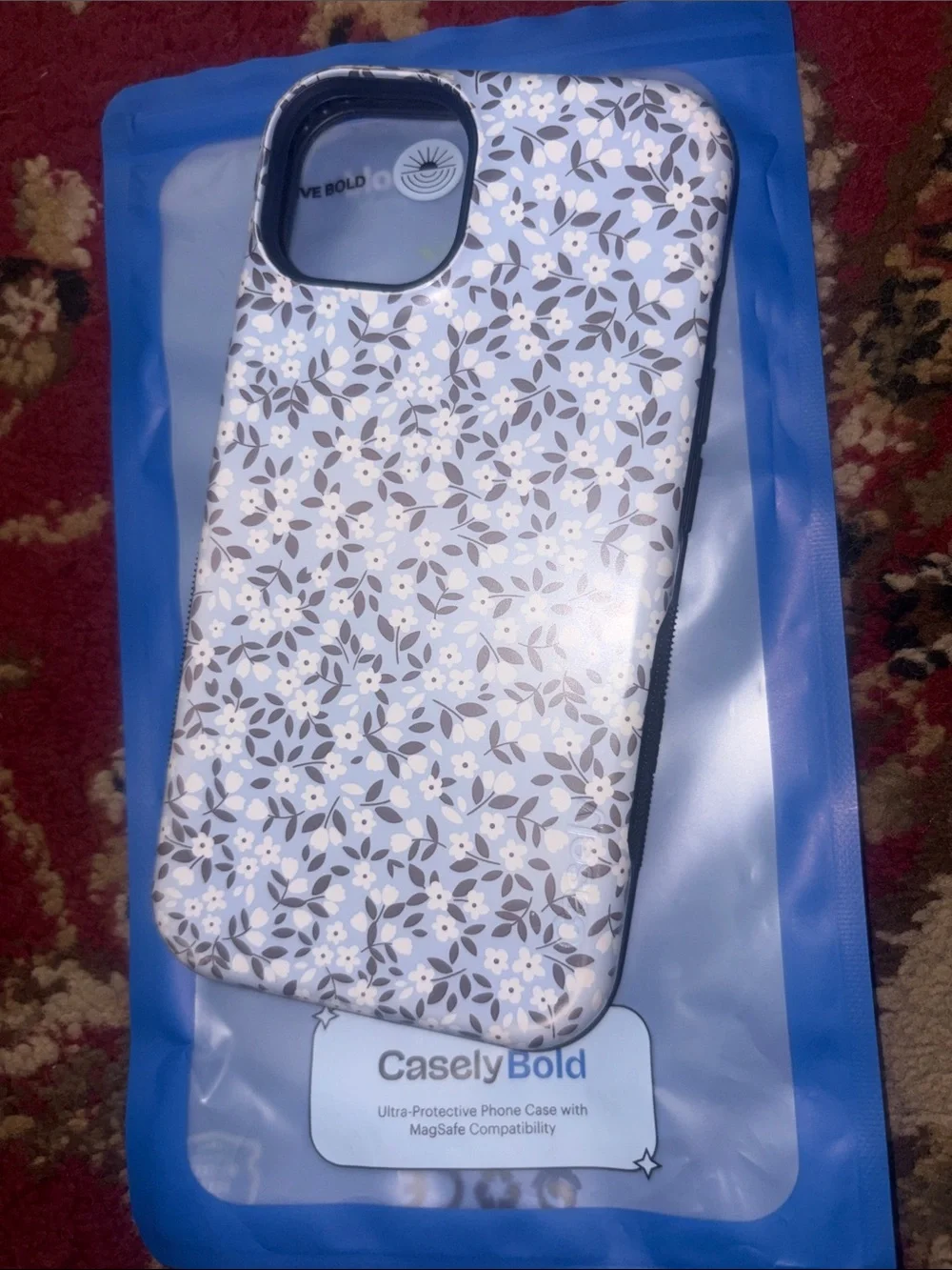 Casely Bold Floral Blue Protective iPhone Case